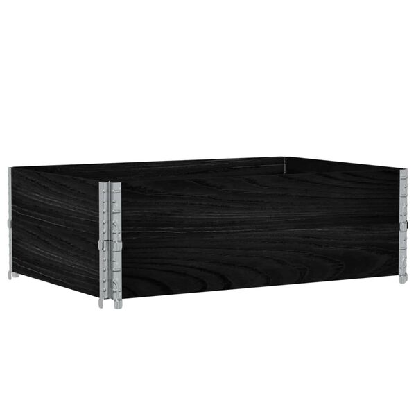 vidaXL Colliers de palette 2 pcs noir 120x80 cm bois de pin solide