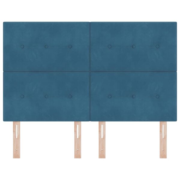 vidaXL T&ecirc;te de lit avec t&ecirc;te de lit Bleu fonc&eacute; 160 cm Cuir synth&eacute;tique