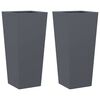 vidaXL Jardini&egrave;res 2 pcs anthracite 35x35x75 cm acier