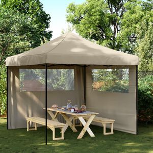 vidaXL Tente de r&eacute;ception pliable escamotable avec 2 parois lat&eacute;rales