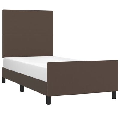 vidaXL Cadre de lit avec tête de lit Marron 100x200 cm Similicuir
