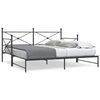 vidaXL Lit de jour avec gigogne sans matelas noir 107x203 cm acier