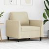 vidaXL Fauteuil Cr&egrave;me 60 cm Velours