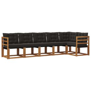 vidaXL Ensemble de canap&eacute;s d'ext&eacute;rieur 6 pc Naturel et Noir