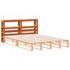 vidaXL T&ecirc;te de lit avec &eacute;tag&egrave;res marron cire 135 cm bois massif de pin