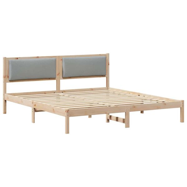 vidaXL Cadre de lit Gris clair 200 x 200 cm Pin massif