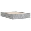 vidaXL Cadre de lit avec tiroirs sans matelas gris b&eacute;ton 135x190 cm