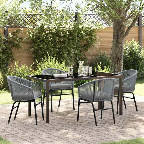 vidaXL Ensemble de salle &agrave; manger pour jardin 5 pcs Anthracite