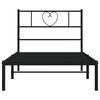 vidaXL Cadre de lit m&eacute;tal sans matelas avec t&ecirc;te de lit noir 75x190 cm