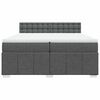 vidaXL Sommier &agrave; lattes de lit avec matelas Gris fonc&eacute; 200x200cm Tissu