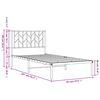 vidaXL Cadre de lit m&eacute;tal sans matelas avec t&ecirc;te de lit blanc 90x200cm