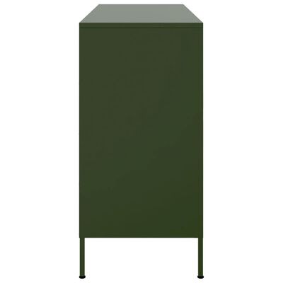 vidaXL Buffet vert olive 100,5x39x79 cm acier laminé à froid