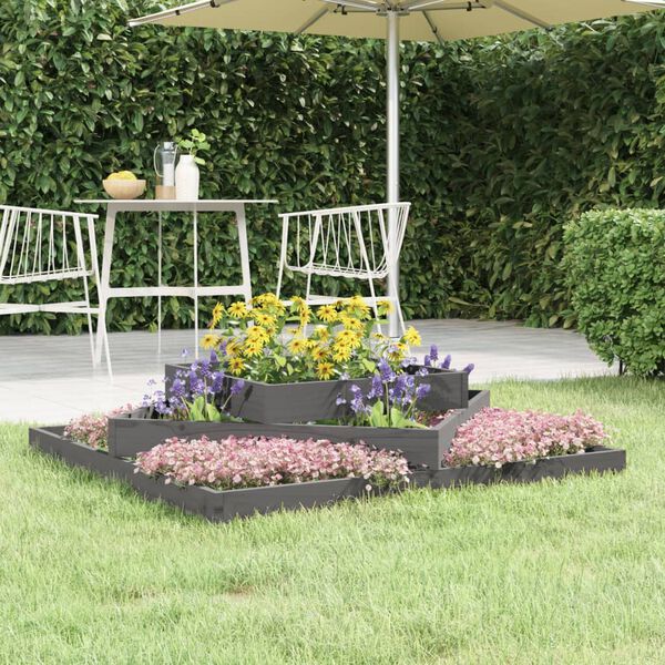 vidaXL Jardini&egrave;re Gris 112x112x27 cm Bois massif de pin