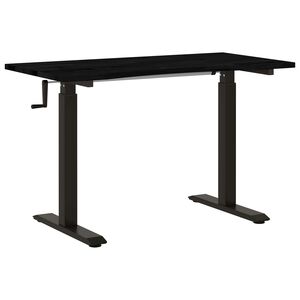 vidaXL Bureau Noir et Brun Fonc&eacute; 120 x 60 cm Bois de ch&ecirc;ne massif