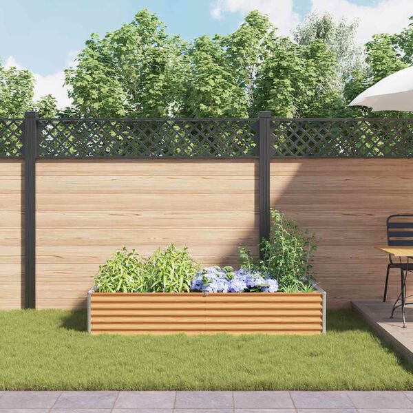 vidaXL Jardini&egrave;re sur&eacute;lev&eacute;e 195 x 100 x 36 cm Acier galvanis&eacute;