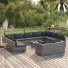 vidaXL Salon de jardin 12 pcs avec coussins Gris R&eacute;sine tress&eacute;e