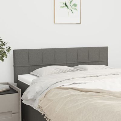 vidaXL Têtes de lit 2 pcs gris foncé 72x5x78/88 cm tissu