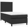 vidaXL Sommier &agrave; lattes de lit avec matelas Noir 90x200 cm Similicuir