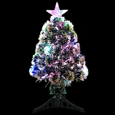 vidaXL Arbre de Noël pré-éclairé vert et blanc 64 cm fibre optique