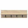 vidaXL Porte-manteau mural Ch&ecirc;ne Sonoma 60 x 10,5 x 18 cm