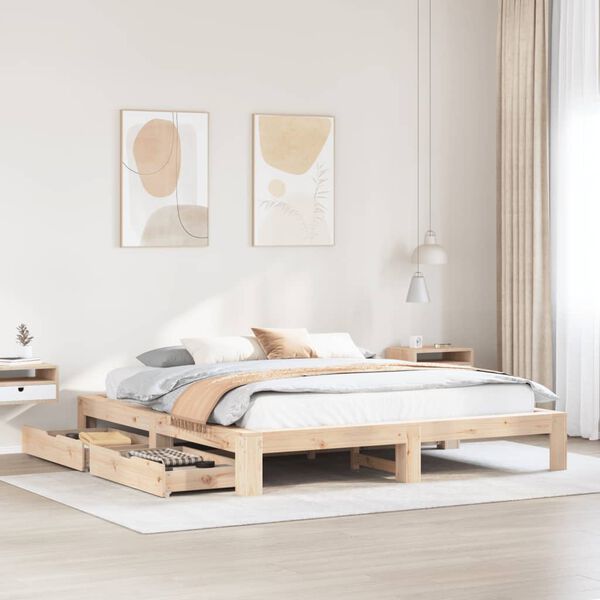 vidaXL Cadre de lit sans matelas 200x200 cm bois massif de pin