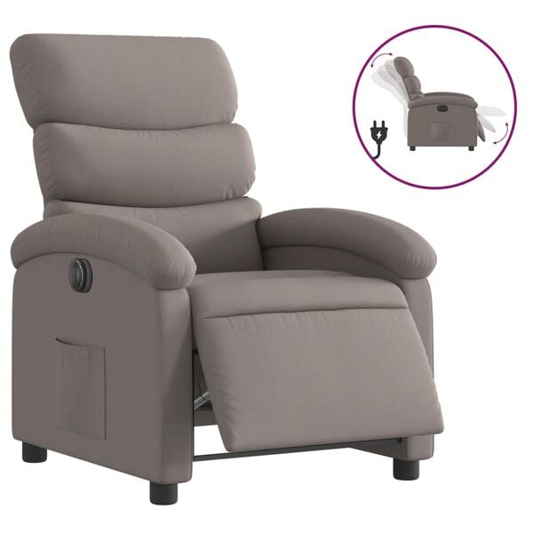 vidaXL Fauteuil inclinable &eacute;lectrique Taupe Tissu
