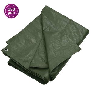 vidaXL B&acirc;che 180 g/m&sup2; 3x3 m Vert PEHD