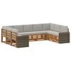 vidaXL Ensemble de canap&eacute;s d'ext&eacute;rieur 9 pc Naturel et gris clair