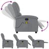 vidaXL Fauteuil de massage inclinable &eacute;lectrique gris clair tissu