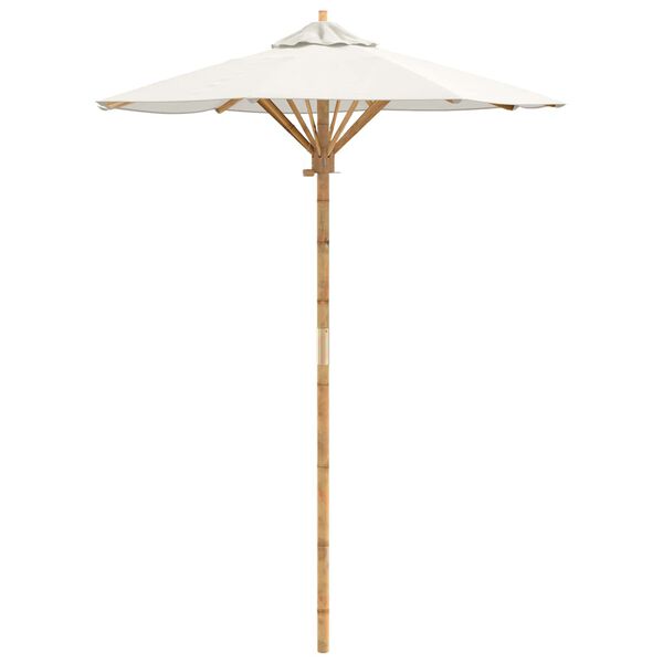 vidaXL Parasol de jardin Blanc cr&egrave;me &Oslash; 270 x 260 cm Bambou