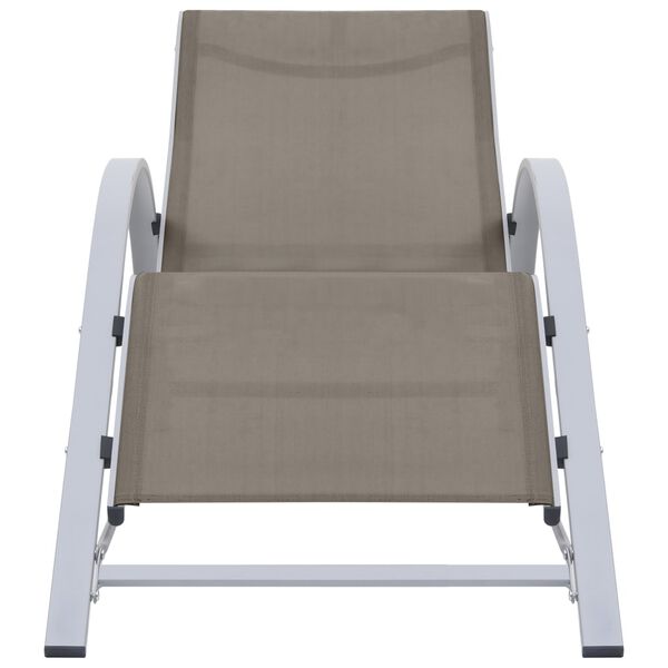 vidaXL Chaise longue textil&egrave;ne et aluminium taupe
