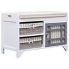 vidaXL Banc d'entr&eacute;e Blanc 70 x 33,5 x 45 cm Bois de Paulownia