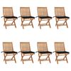 vidaXL Chaises pliables de jardin avec coussins lot de 8 Teck solide