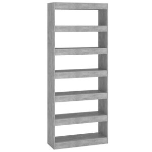 vidaXL Biblioth&egrave;que/S&eacute;parateur de pi&egrave;ce Gris b&eacute;ton Bois d'ing&eacute;nierie