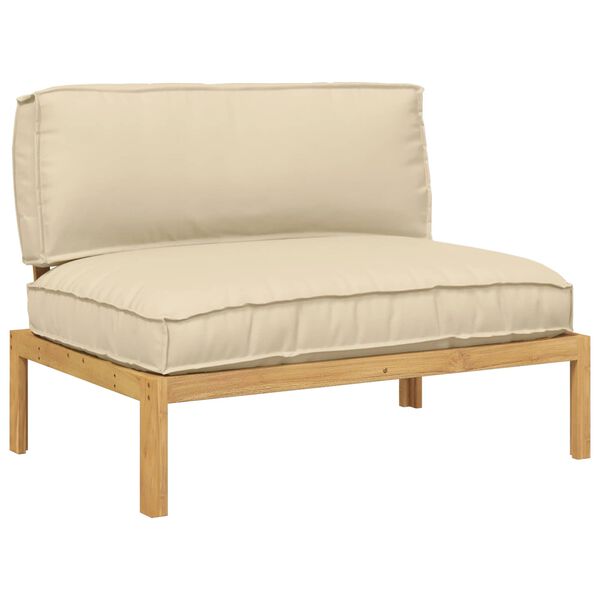 vidaXL Ensemble de Canap&eacute;s Beige 120 x 80 x 69 cm Bois d'Acacia Massif