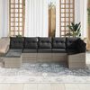 vidaXL Ensemble de Canap&eacute;s avec coussin 7 pcs Gris clair polyrotin