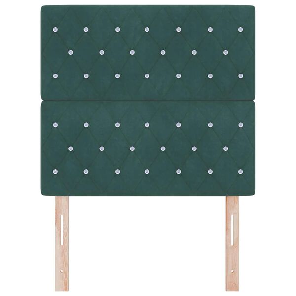 vidaXL T&ecirc;te de lit avec t&ecirc;te de lit Vert fonc&eacute; 90 cm Cuir synth&eacute;tique