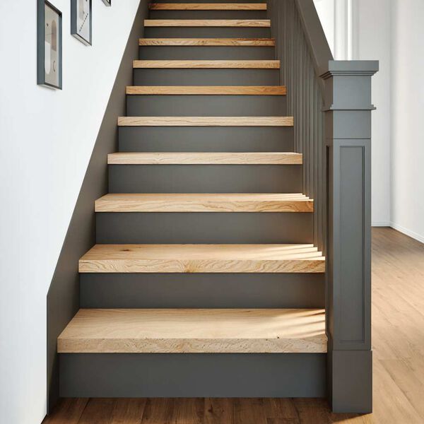 vidaXL Marches d'escalier 20 pcs non trait&eacute; bois de ch&ecirc;ne massif