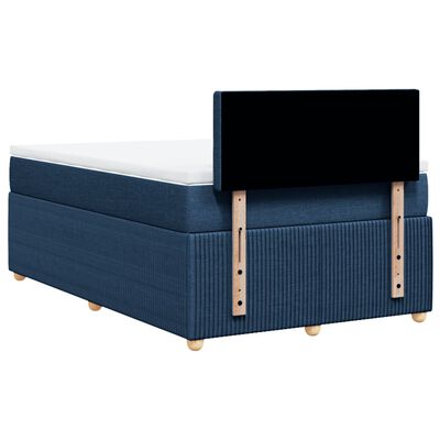 vidaXL Sommier à lattes de lit avec matelas Bleu 120x200 cm Tissu