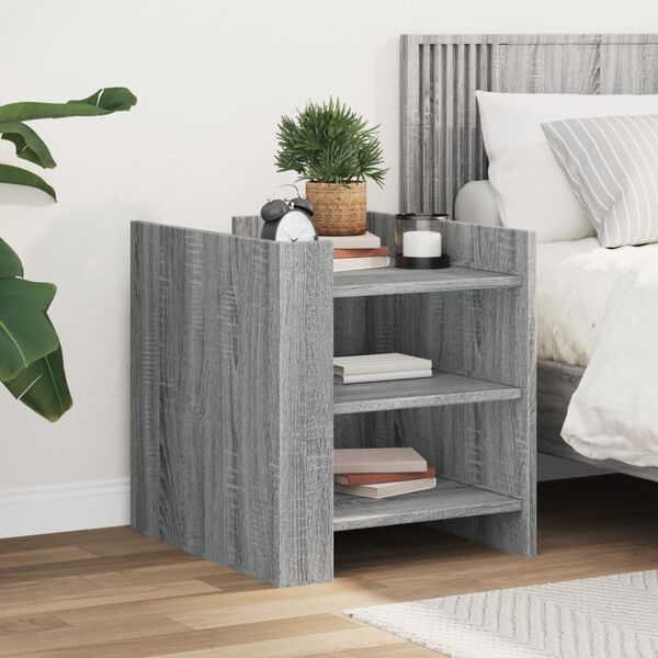 vidaXL Table de chevet sonoma gris 45x50x50 cm bois d'ing&eacute;nierie