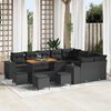 vidaXL Ensemble de canap&eacute; de jardin avec coussin 13 pcs Noir polyrotin