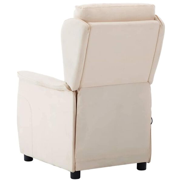 vidaXL Chaise de massage Cr&egrave;me 93.5 x 67.5 x 101.5 cm tissu