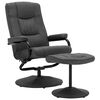 vidaXL Fauteuil inclinable avec repose-pieds gris fonc&eacute; tissu