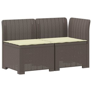vidaXL Canap&eacute; de jardin 2 places avec coussins look rotin PP