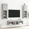 vidaXL Unit&eacute;s murales TV avec LED 5 pcs gris b&eacute;ton bois d'ing&eacute;nierie