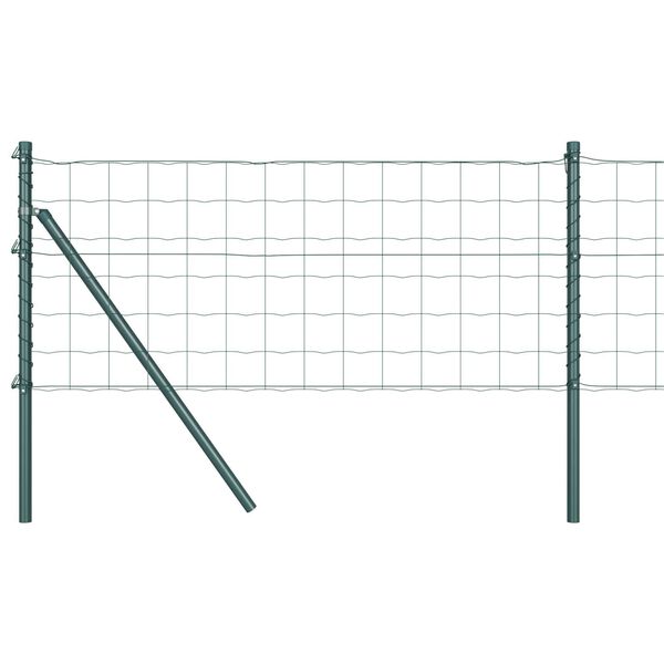 vidaXL Cl&ocirc;ture avec poteaux Vert 0.4 x 10 m Acier