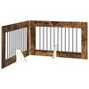 vidaXL Porte de chien pliable avec supports 2 pc Ch&ecirc;ne fum&eacute; 200,5 cm