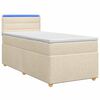 vidaXL Lit boxspring avec matelas Cr&egrave;me 100 x 200 cm Tissu