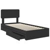 vidaXL Lit de Rangement avec tiroir Noir 75 x 190 cm Bois d'ing&eacute;nierie