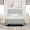 vidaXL Lit &agrave; ressorts avec matelas Gris clair 140 x 190 cm Velours